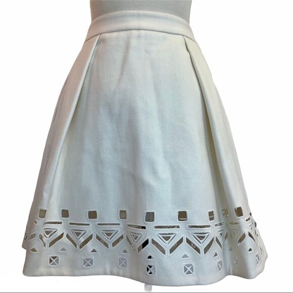 Catherine Malandrino cream Bryony Lasercut Skirt - Picture 3 of 9